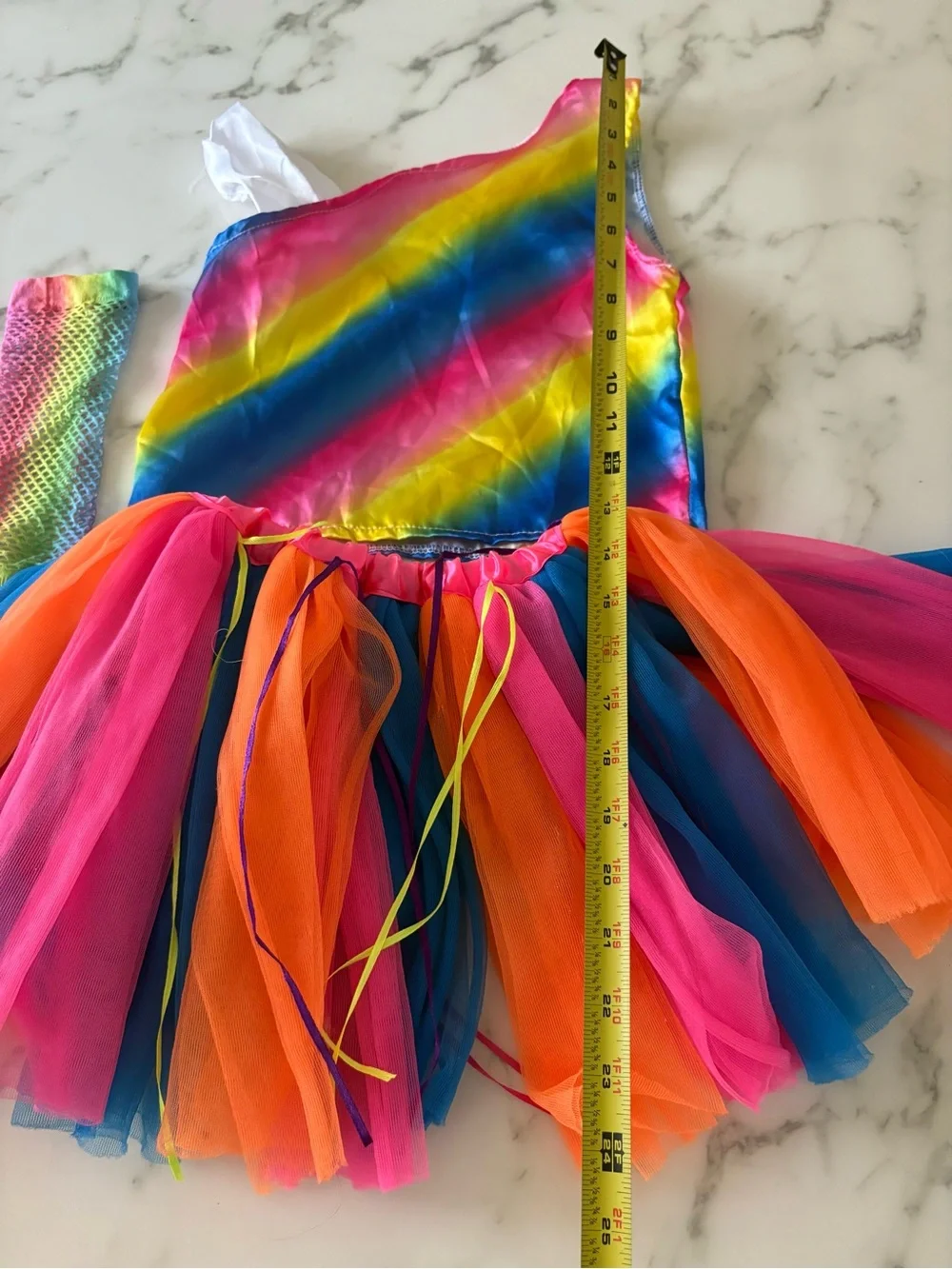 Kids Rainbow One-Shoulder unicorn/ 80s costume Halloween